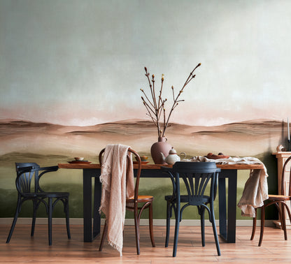 Fototapete Landschaft Grün Beige - 1,59 m x 2,80 m