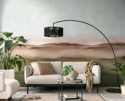 Fototapete Landschaft Grün Beige - 1,59 m x 2,80 m