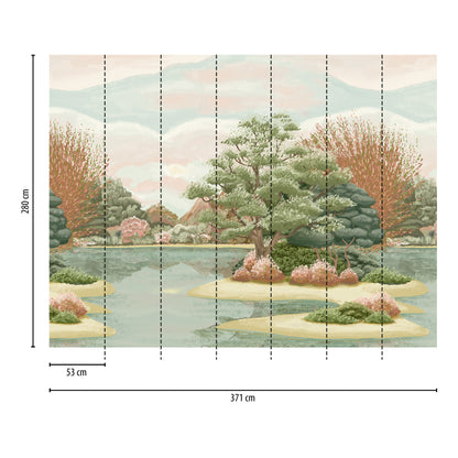 Fototapete Landschaft See Pastell - 3,71 m x 2,80 m