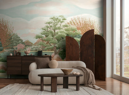 Fototapete Landschaft See Pastell - 3,71 m x 2,80 m