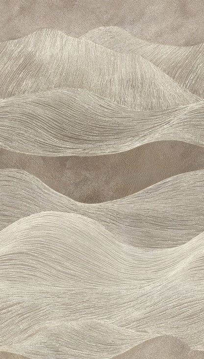 Fototapete Wellenmuster Beige - 1,59 m x 2,80 m