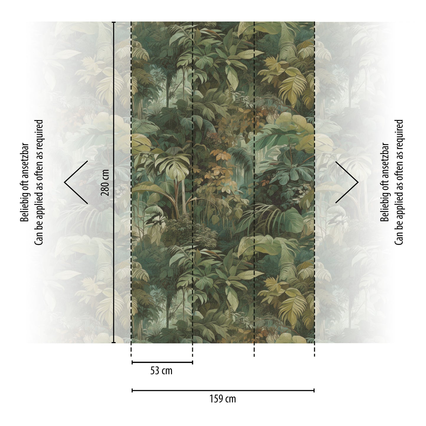 Fototapete Blätter Grün - 1,59 m x 2,80 m