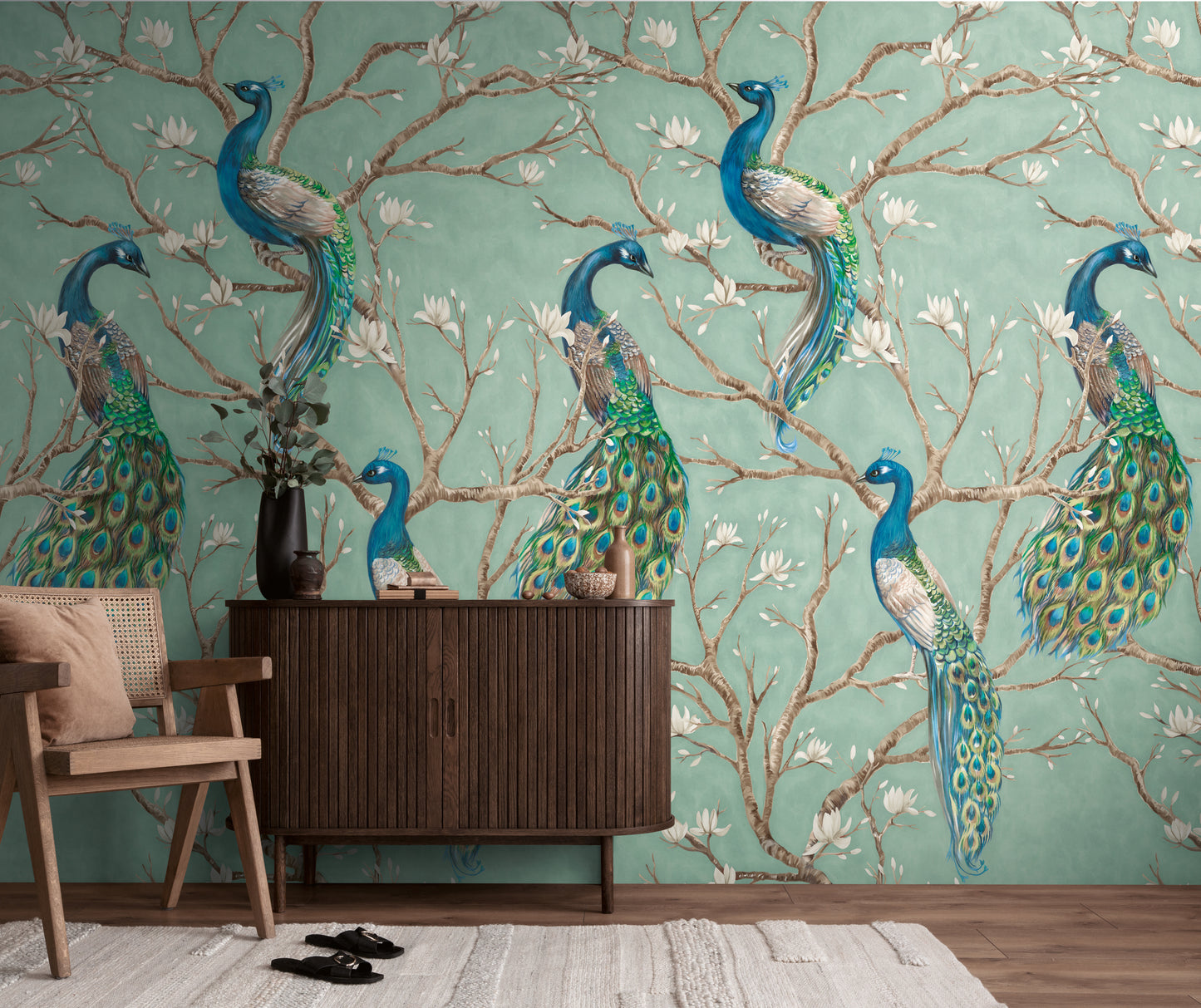 Fototapete Pfau Grün - 1,59 m x 2,80 m