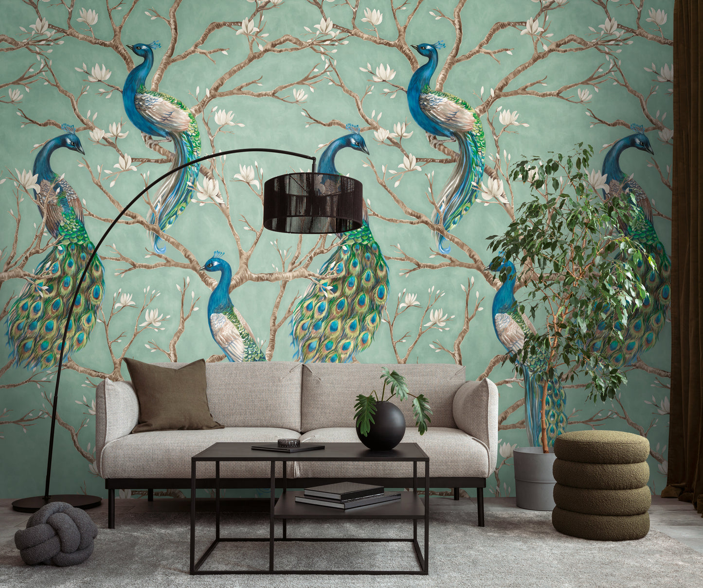 Fototapete Pfau Grün - 1,59 m x 2,80 m