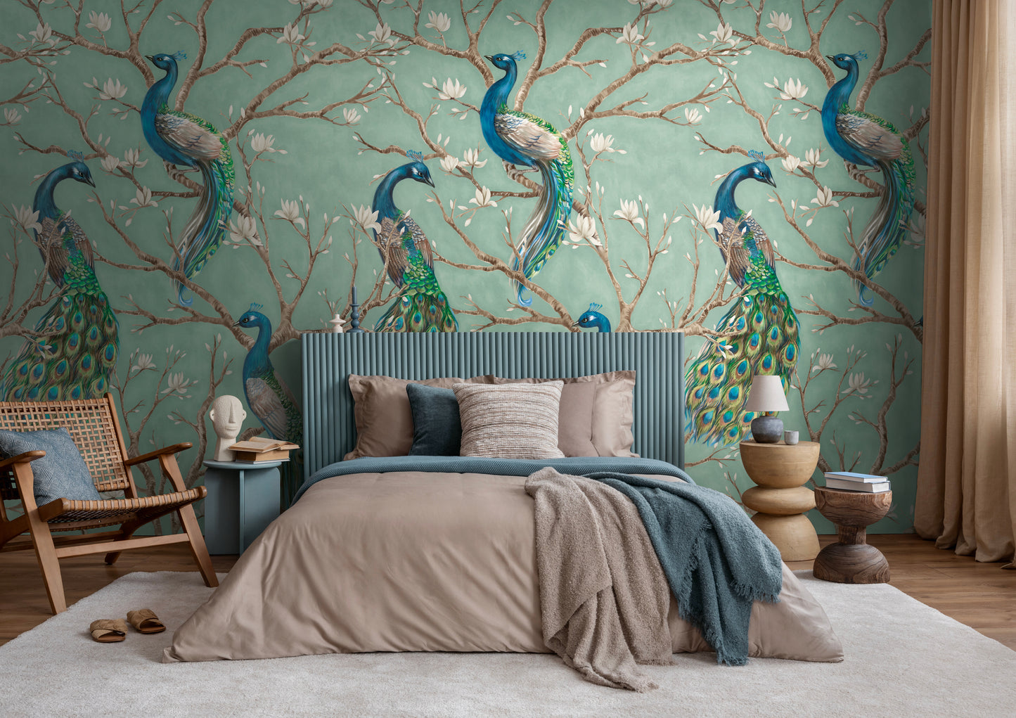 Fototapete Pfau Grün - 1,59 m x 2,80 m