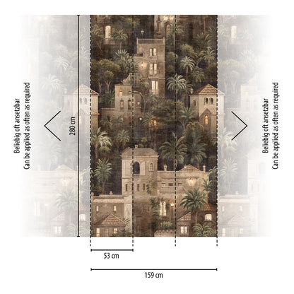 Fototapete Stadt Nacht - 1,59 m x 2,80 m
