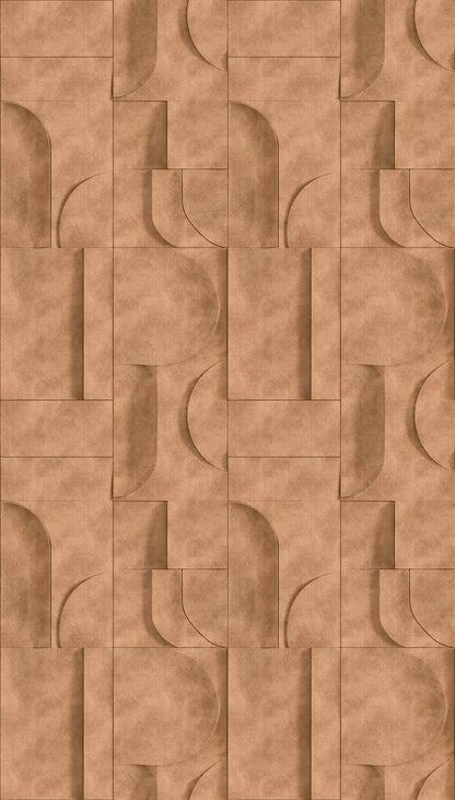 Fototapete Geometrisches Muster Terrakotta - 1,59 m x 2,80 m