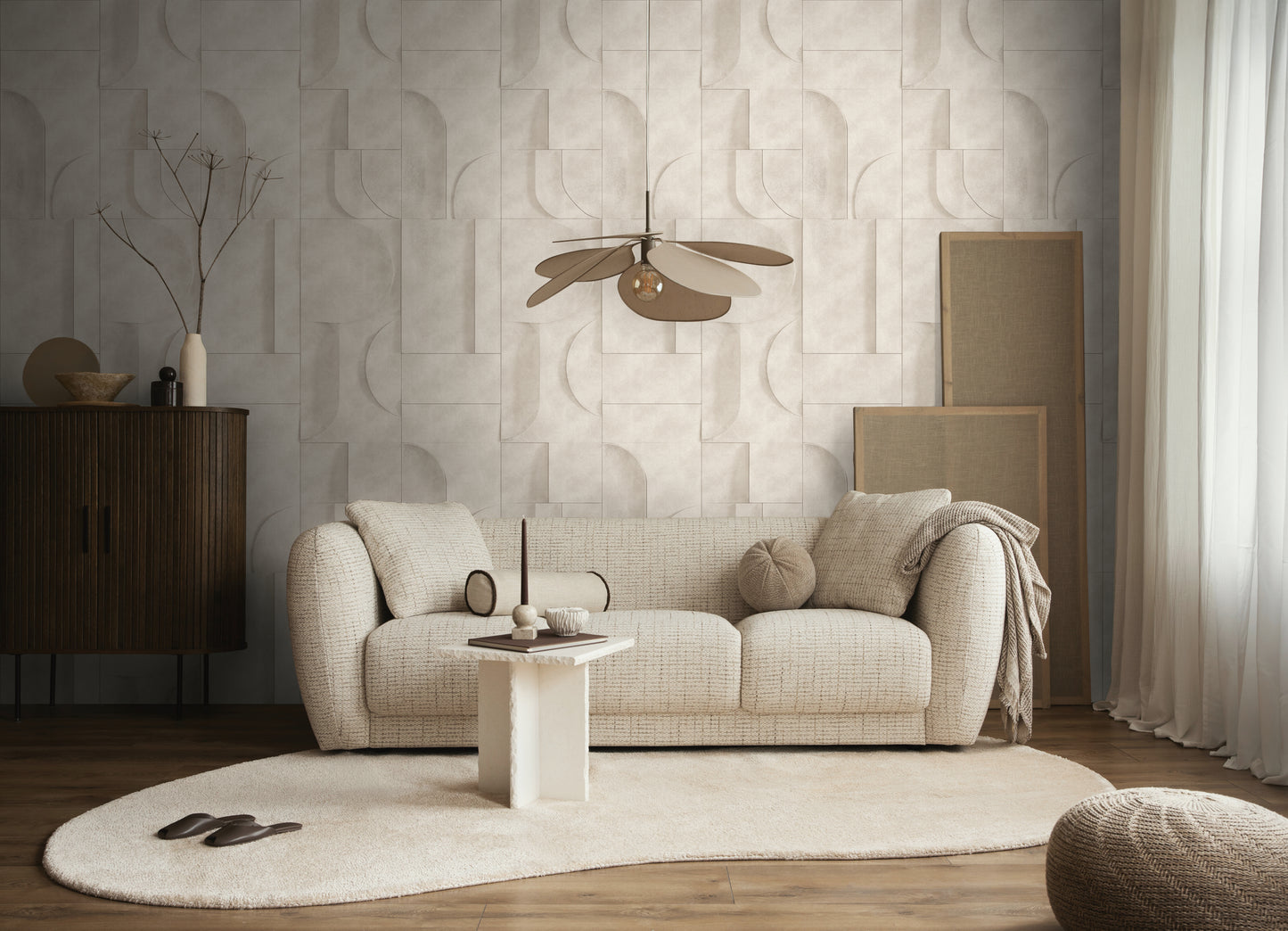 Fototapete Geometrisch Beige - 1,59 m x 2,80 m