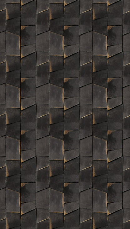 Fototapete Geometrie Schwarz Gold - 1,59 m x 2,80 m
