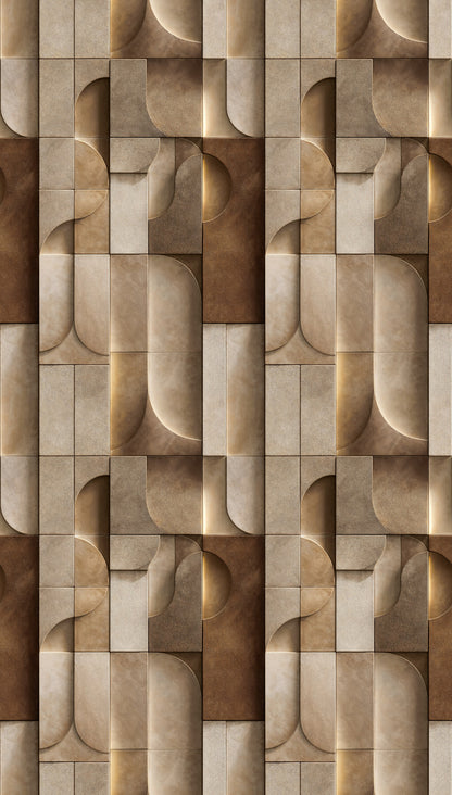 Fototapete Geometrisch Beige Braun - 1,59 m x 2,80 m