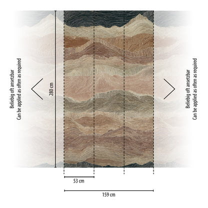 Fototapete Wellen Braun Beige - 1,59 m x 2,80 m