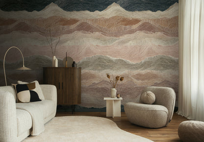 Fototapete Wellen Braun Beige - 1,59 m x 2,80 m