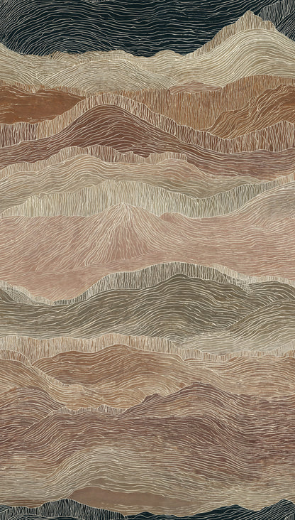 Fototapete Wellen Braun Beige - 1,59 m x 2,80 m
