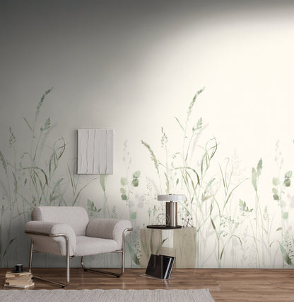 Fototapete Gräser Grün Beige - 1,59 m x 2,80 m