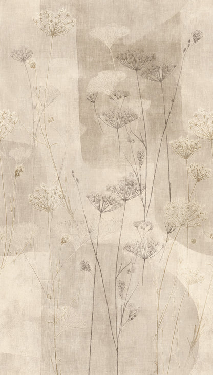 Fototapete Wiesenblumen Beige - 1,59 m x 2,80 m