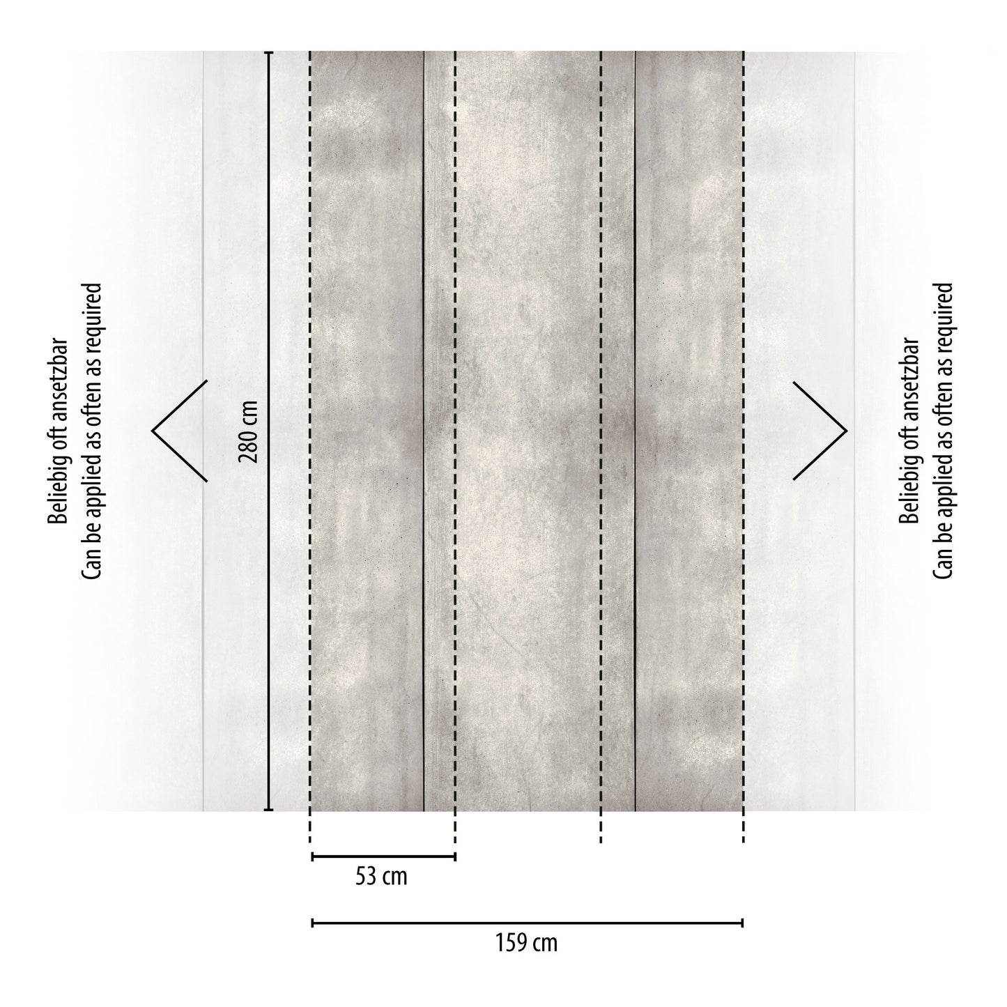 Fototapete Betonplatten Grau - 1,59 m x 2,80 m