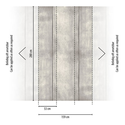 Fototapete Betonplatten Grau - 1,59 m x 2,80 m