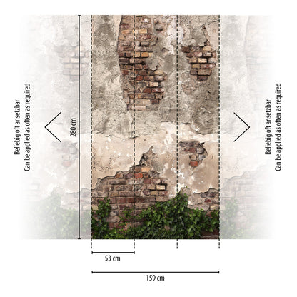 Fototapete Putz Backstein - 1,59 m x 2,80 m