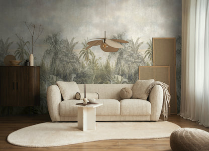 Fototapete Dschungel Landschaft Beige Grau - 1,59 m x 2,80 m