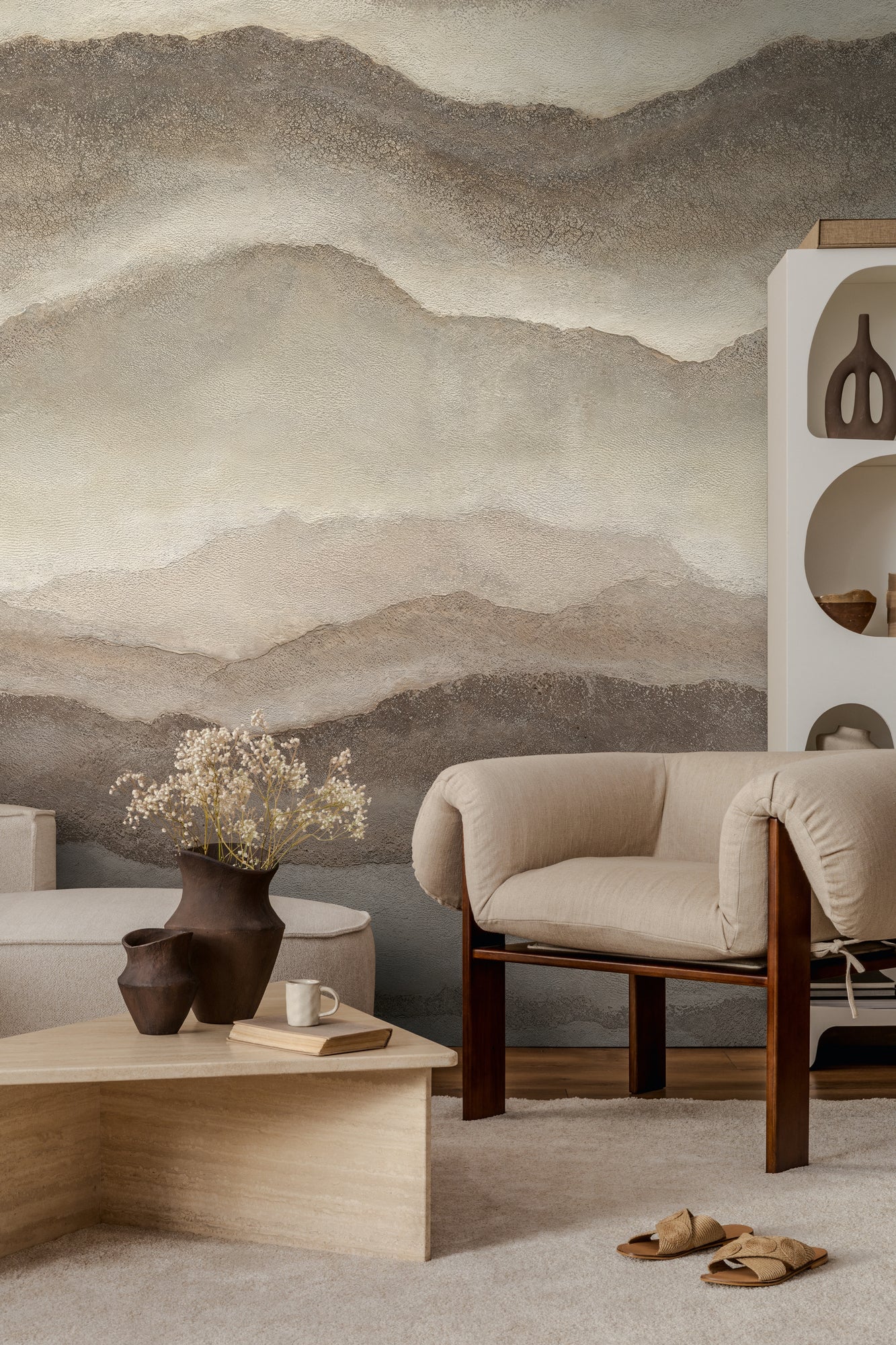 Fototapete Struktur Beige Braun - 1,59 m x 2,80 m