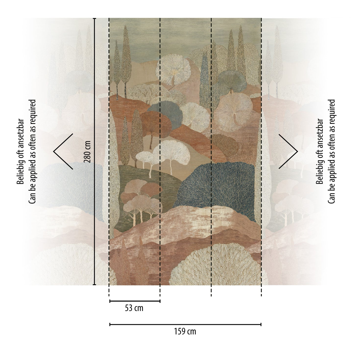 Fototapete Landschaft Beige Terrakotta - 1,59 m x 2,80 m