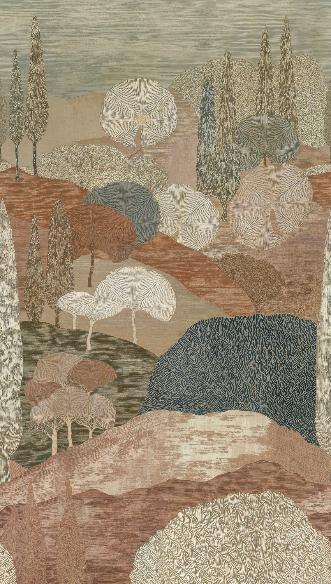 Fototapete Landschaft Beige Terrakotta - 1,59 m x 2,80 m