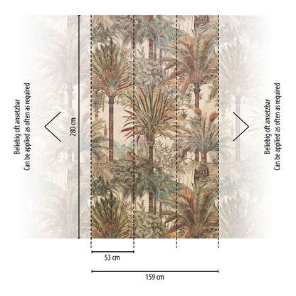 Fototapete Palmen Beige - 1,59 m x 2,80 m