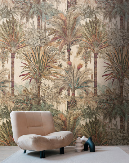 Fototapete Palmenmotiv Beige - 1,59 m x 2,80 m