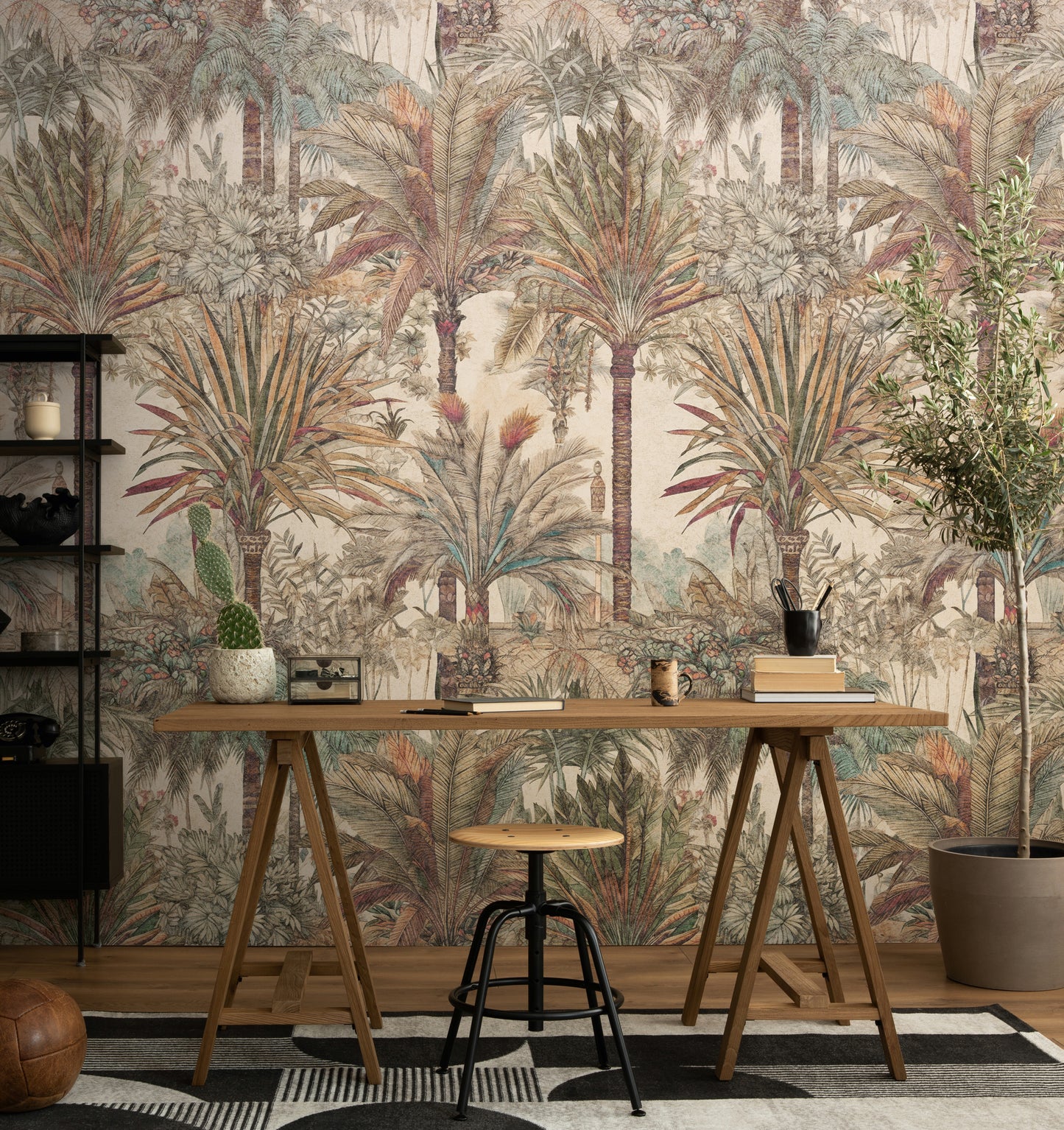 Fototapete Palmen Beige - 1,59 m x 2,80 m