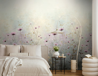 Fototapete Wiesenblumen Beige Rosa - 1,59 m x 2,80 m