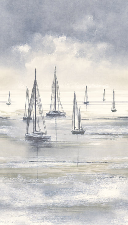 Fototapete Segelboote Grau Blau - 1,59 m x 2,80 m