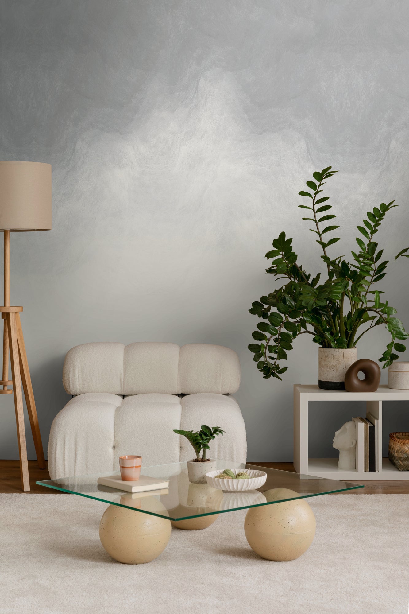 Fototapete Verlauf Grau Beige - 1,59 m x 2,80 m