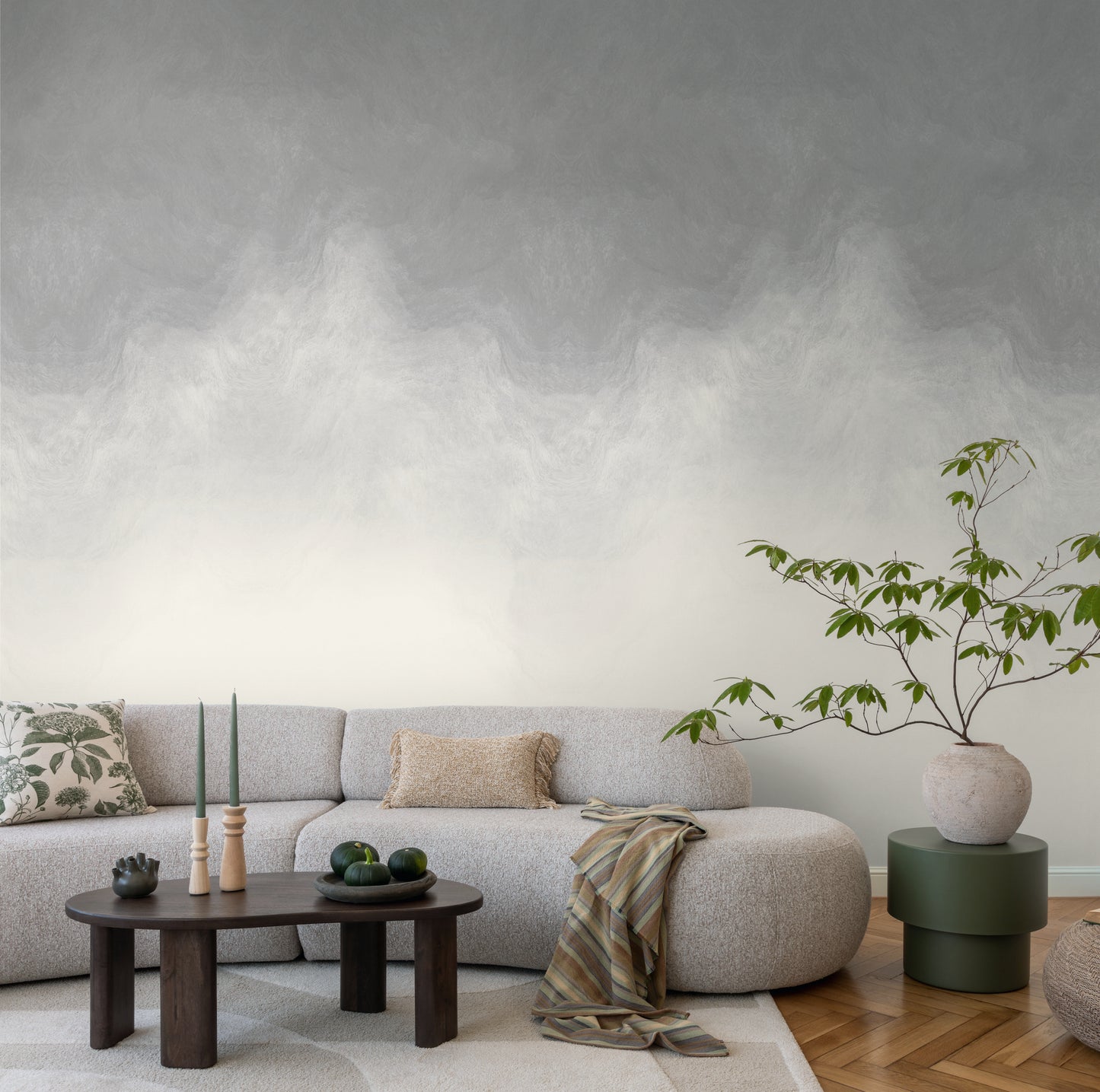 Fototapete Verlauf Grau Beige - 1,59 m x 2,80 m