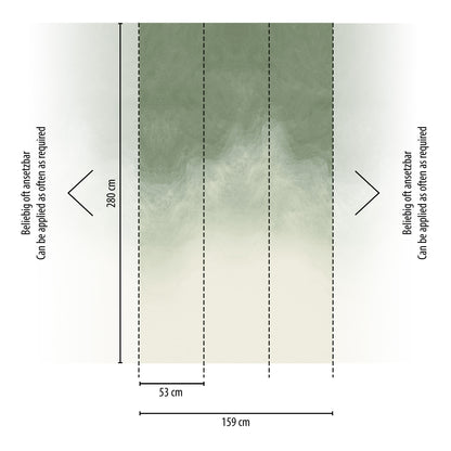 Fototapete Verlauf Grün Beige - 1,59 m x 2,80 m