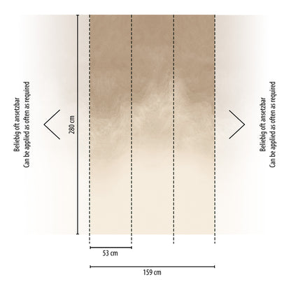 Fototapete Verlauf Beige Braun - 1,59 m x 2,80 m