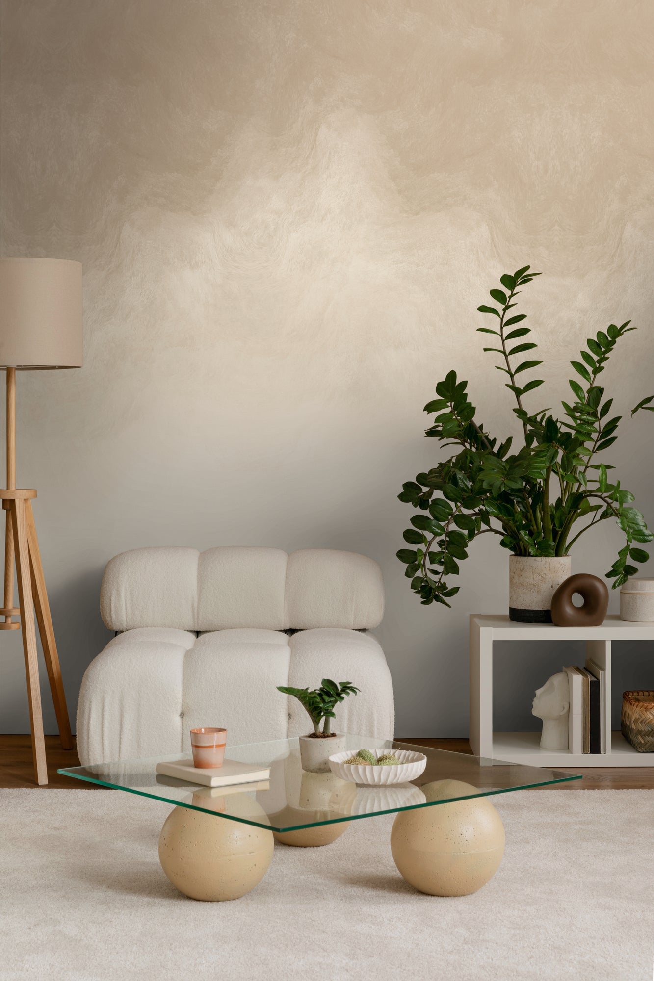 Fototapete Verlauf Beige Braun - 1,59 m x 2,80 m