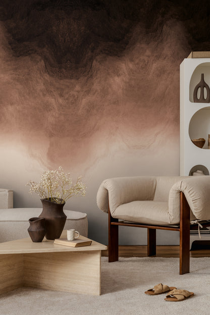 Fototapete Verlauf Dunkelbraun Beige - 1,59 m x 2,80 m