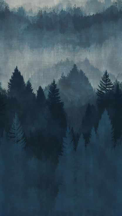 Fototapete Wald Blau - 1,59 m x 2,80 m