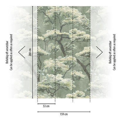 Fototapete Blütenbaum Grün - 1,59 m x 2,80 m
