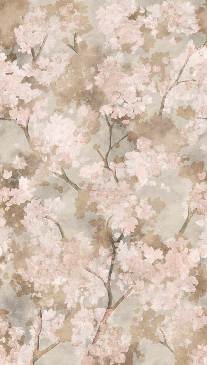 Fototapete Kirschblüten Beige Rosa - 1,59 m x 2,80 m