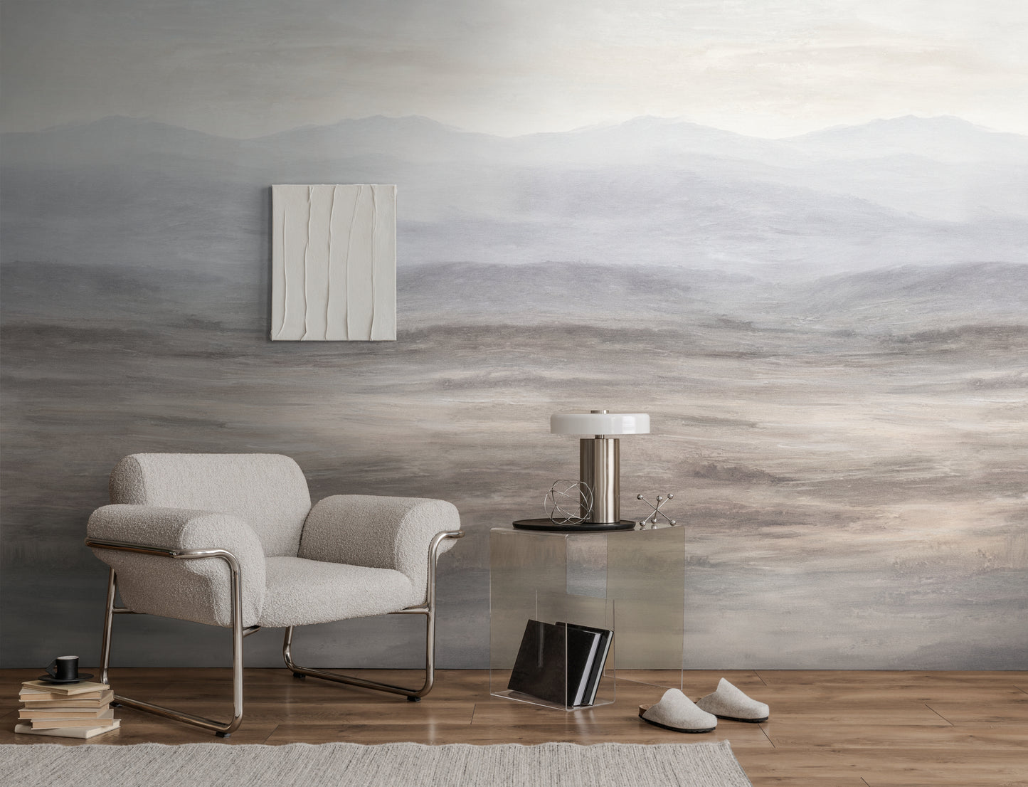 Fototapete Berge Beige Grau - 1,59 m x 2,80 m