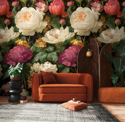 Fototapete Blumen Dunkel - 1,59 m x 2,80 m