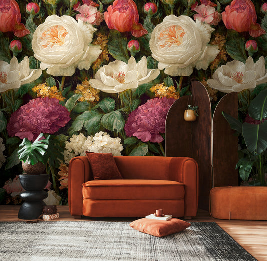 Fototapete Dunkle Blumen - 1,59 m x 2,80 m