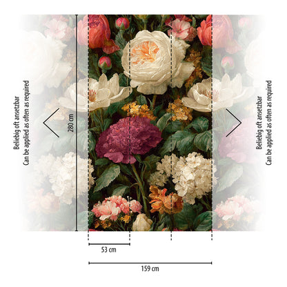 Fototapete Dunkle Blumen - 1,59 m x 2,80 m