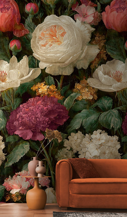 Fototapete Blumen Dunkel - 1,59 m x 2,80 m