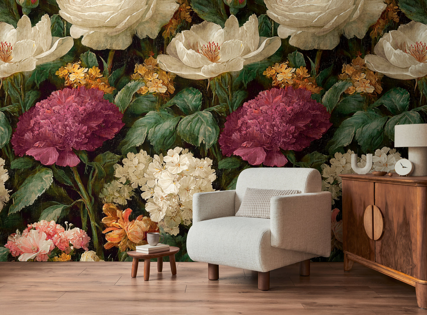 Fototapete Dunkle Blumen - 1,59 m x 2,80 m