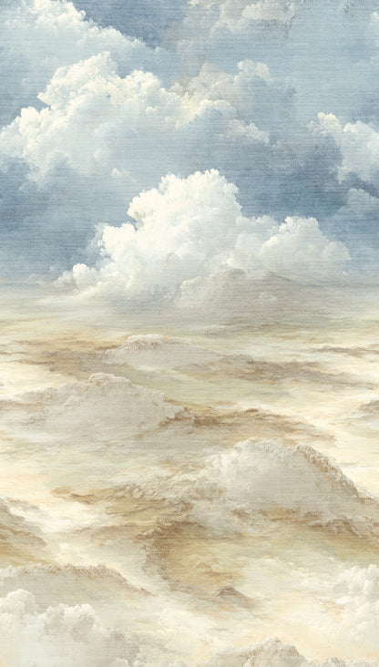 Fototapete Wolken Beige Blau - 1,59 m x 2,80 m