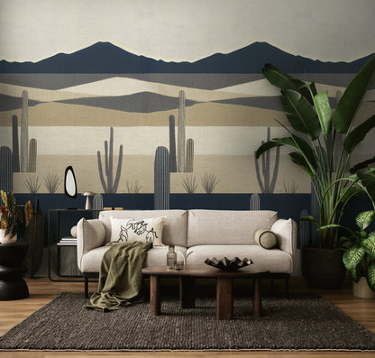 Fototapete Wüste Beige Blau - 1,59 m x 2,80 m
