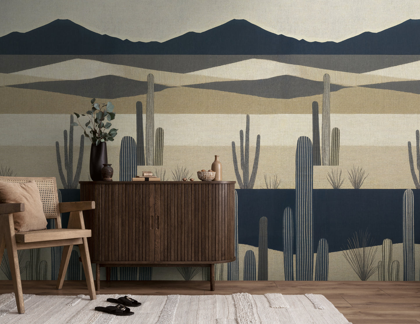 Fototapete Wüste Beige Blau - 1,59 m x 2,80 m