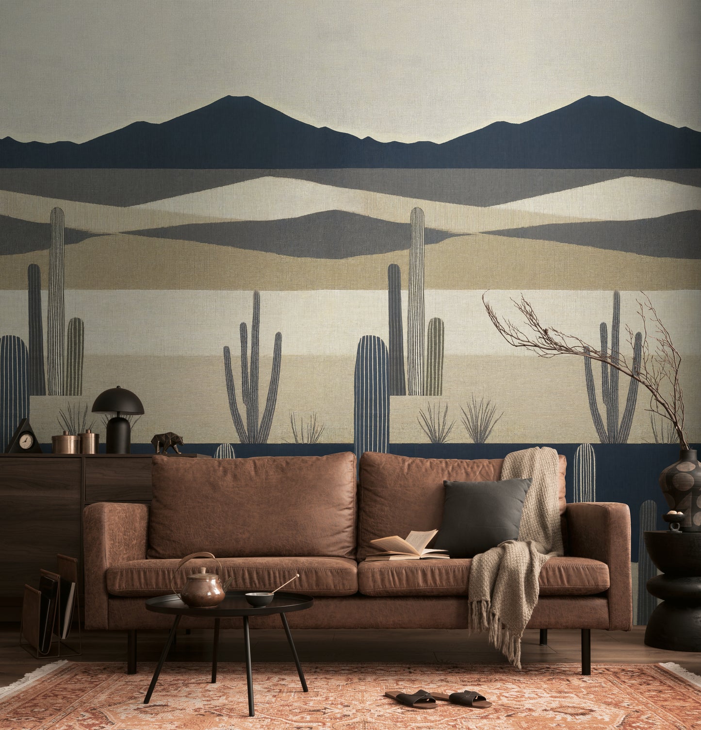 Fototapete Wüste Beige Blau - 1,59 m x 2,80 m